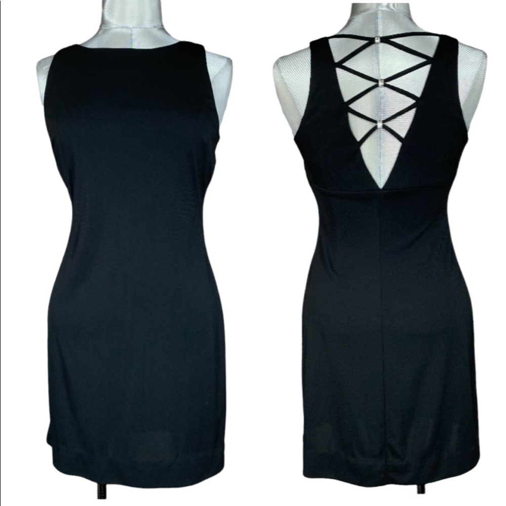 Black dress with cross cross back